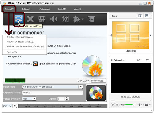 Xilisoft AVI en DVD Convertisseur