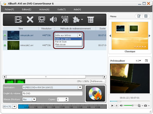 Xilisoft AVI en DVD Convertisseur