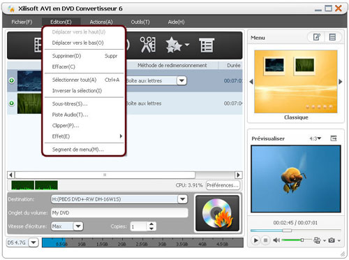 Xilisoft AVI en DVD Convertisseur