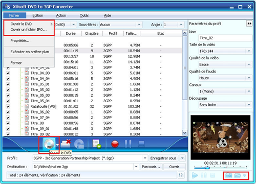 Xilisoft DVD en 3GP Convertisseur