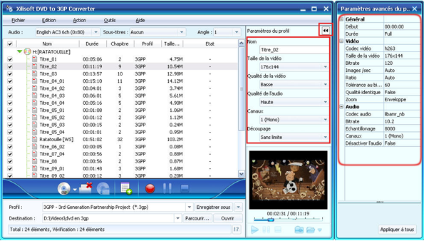 Xilisoft DVD en 3GP Convertisseur
