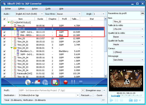 Xilisoft DVD en 3GP Convertisseur