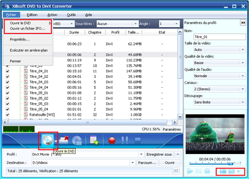 Xilisoft DVD en DivX Convertisseur