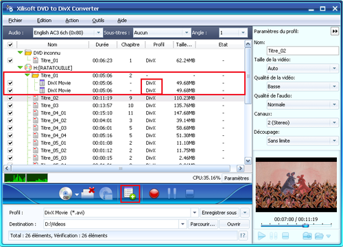 Xilisoft DVD en DivX Convertisseur