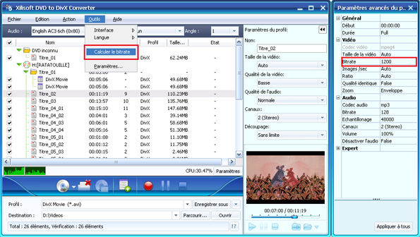Xilisoft DVD en DivX Convertisseur