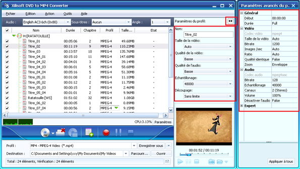 Xilisoft DVD en MP4 Convertisseur