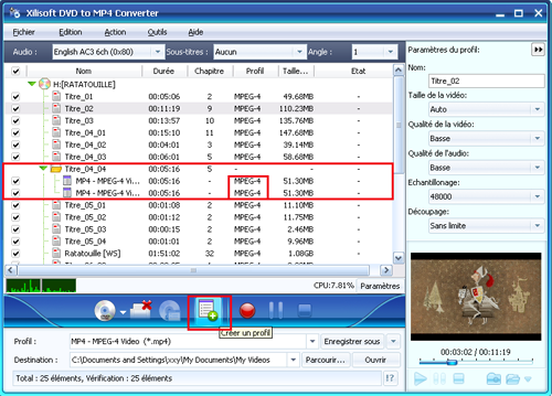 Xilisoft DVD en MP4 Convertisseur