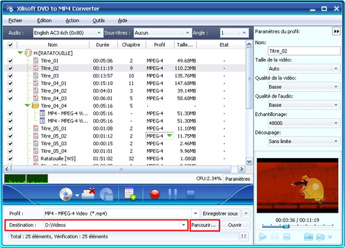 Xilisoft DVD en MP4 Convertisseur