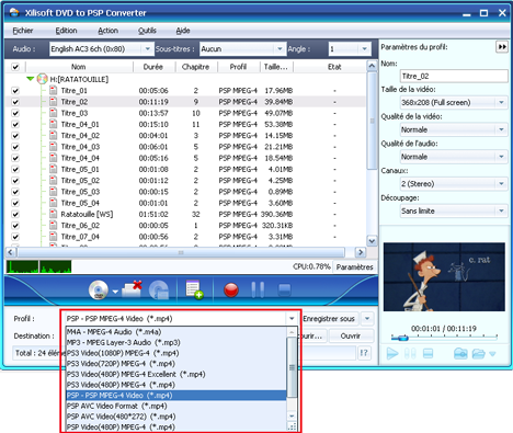 Xilisoft DVD pour PSP Convertisseur