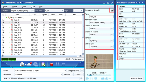 Xilisoft DVD pour PSP Convertisseur
