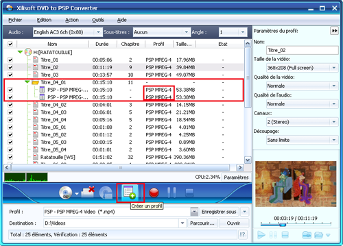 Xilisoft DVD pour PSP Convertisseur