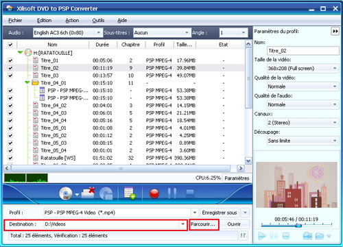 Xilisoft DVD pour PSP Convertisseur