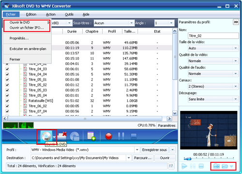 Xilisoft DVD en WMV Convertisseur