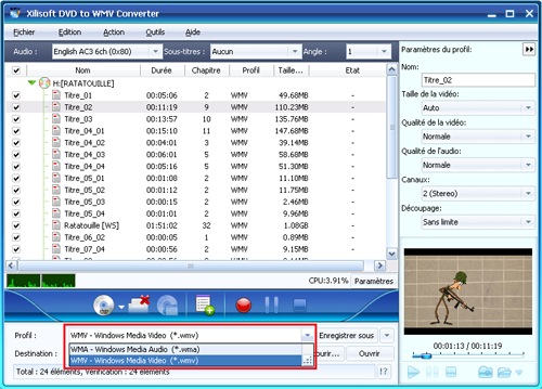 Xilisoft DVD en WMV Convertisseur