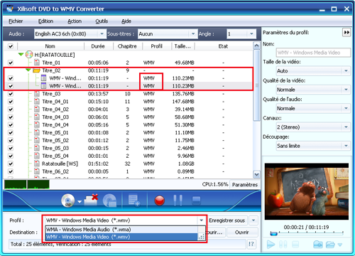 Xilisoft DVD en WMV Convertisseur