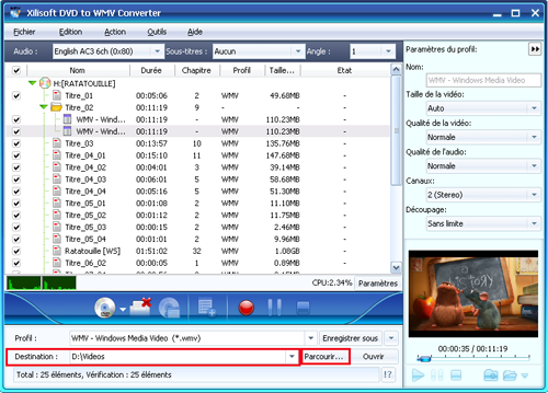Xilisoft DVD en WMV Convertisseur