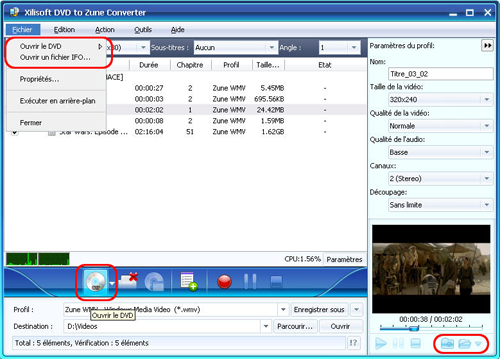 Xilisoft DVD pour Zune Convertisseur