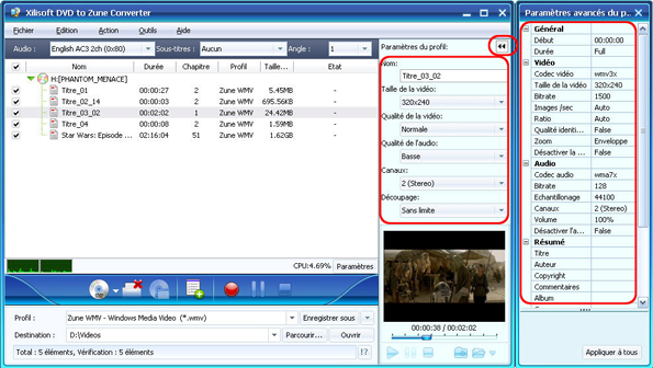 Xilisoft DVD pour Zune Convertisseur