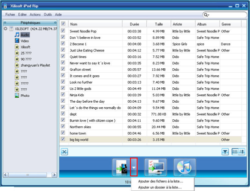 Xilisoft Transfert iPod PC 