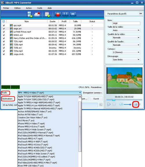 Xilisoft MP4 Convertisseur