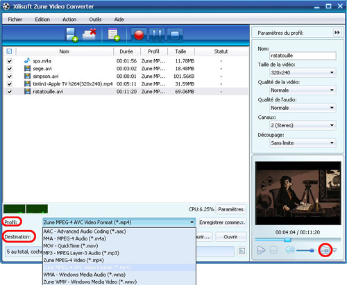 Xilisoft Zune Vid&eacute;o Convertisseur