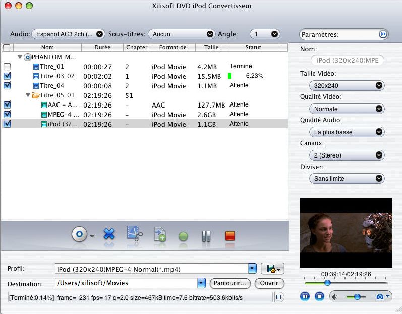 Xilisoft DVD iPod Convertisseur pour Mac