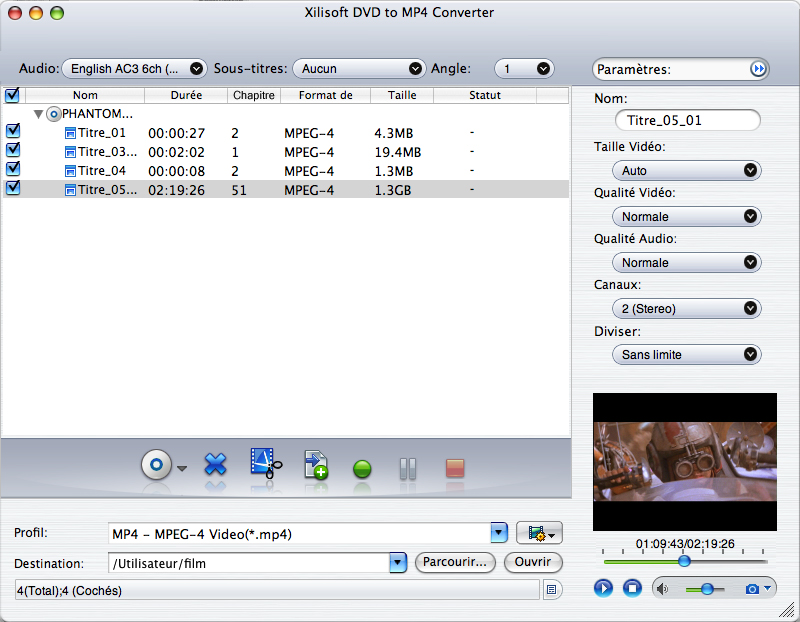 Xilisoft DVD en MP4 Convertisseur Mac 5.0.39.0204 full