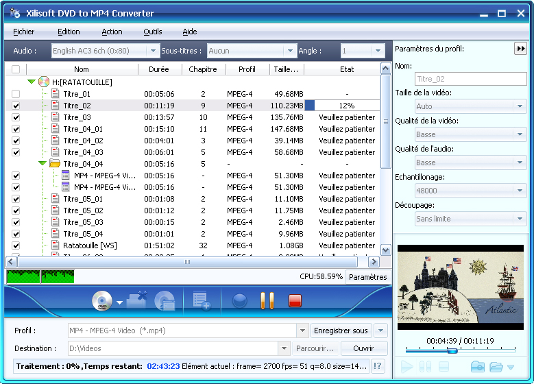 Xilisoft DVD en MP4 Convertisseur