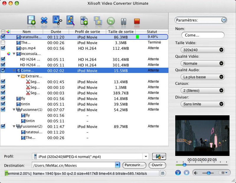 Xilisoft Convertisseur Vid&eacute;o pour mac